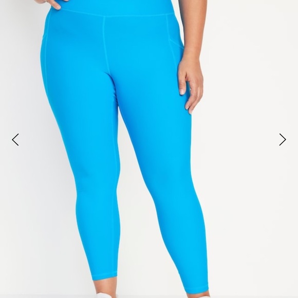 NWT OLD NAVY High-Waisted PowerSoft 7/8 Leggings  Color: Nebulous Blue MEDUIM - Picture 7 of 9